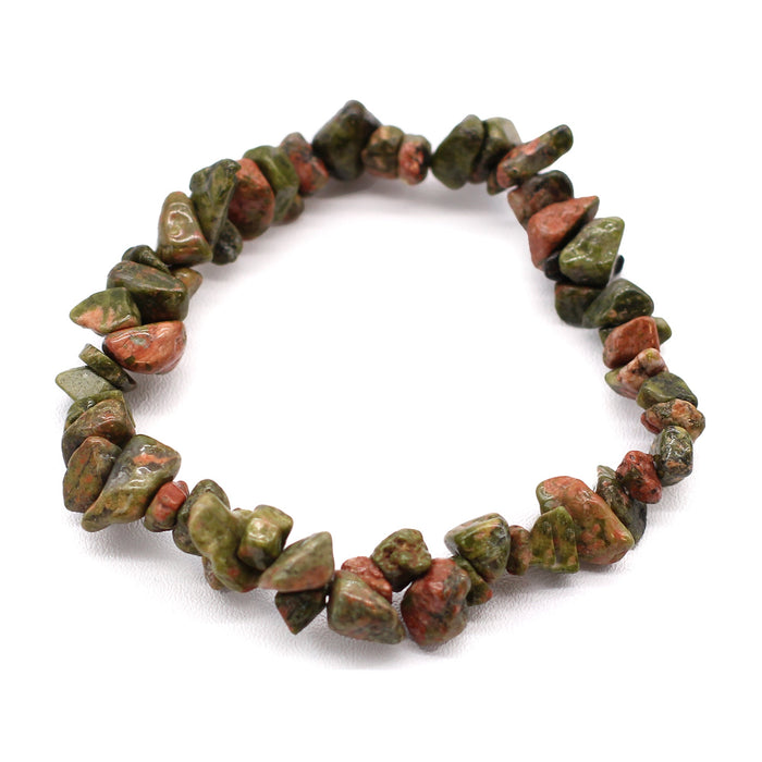 Julie Ree Gemstone Chip Bracelet - Green Jasper - Something Different Gift Shop