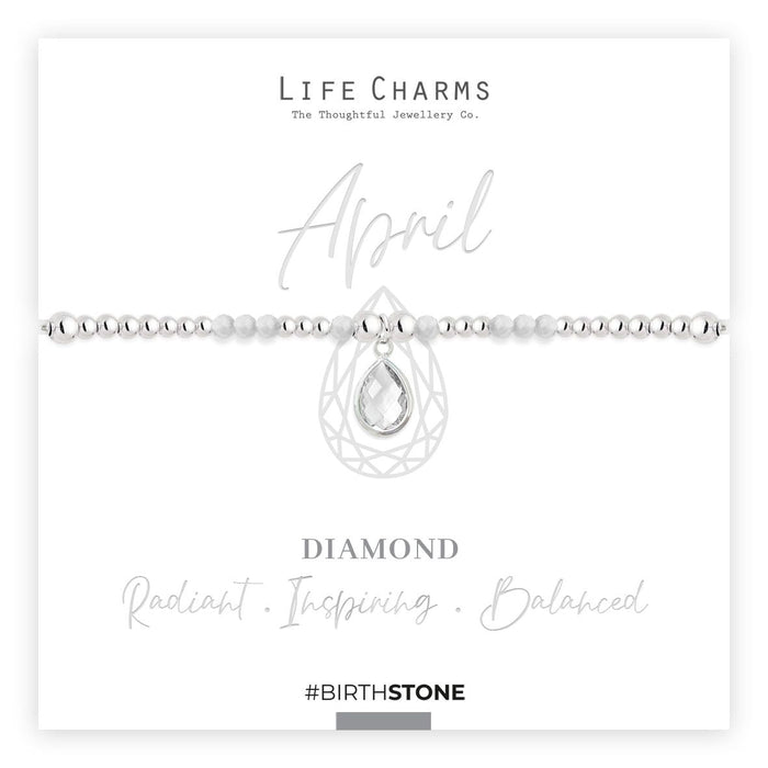 Life Charms Birthstone Bracelet - April - Something Different Gift Shop